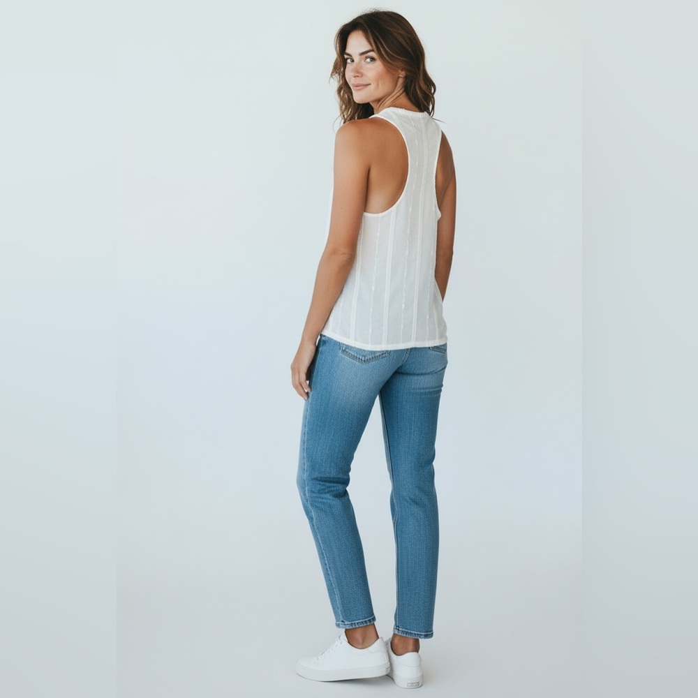 Rory Beca Cream V-Neck Tank Top